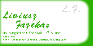 liviusz fazekas business card